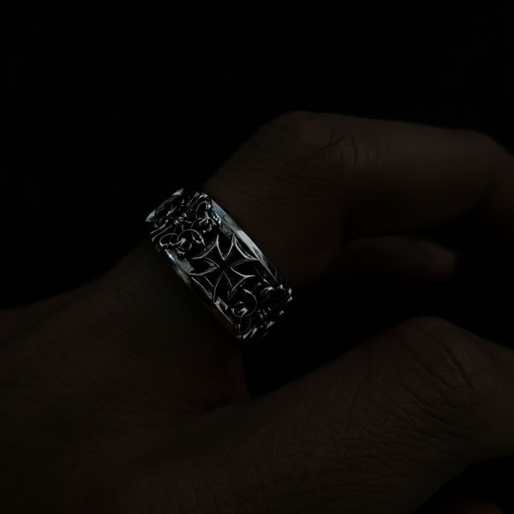 Gothic Cross Ring - Lifestyle